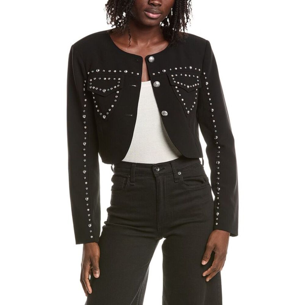Cinq À Sept Womens Studded Olga Jacket, Black